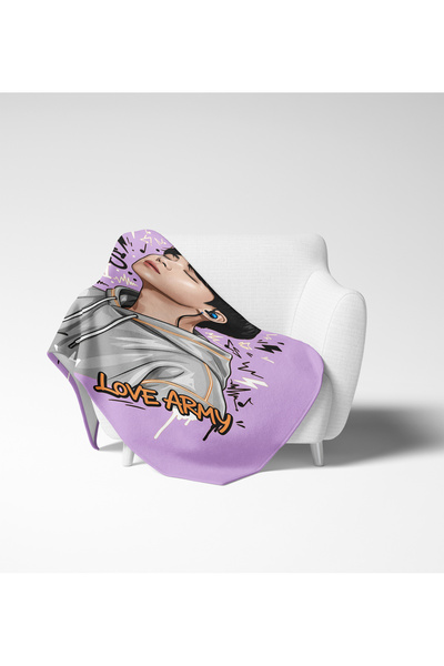 Home Bts Jimin Patterned 3D Digital Teen Girls Fleece Tv Blanket