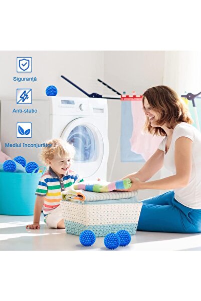 UNİBOX Set of 4 Washer Dryer Balls, Reduced Drying Time, Anti-Wrinkle, Static Charge, Reusable