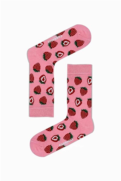 Zumiya Unisex Pink Strawberry Colored Socks
