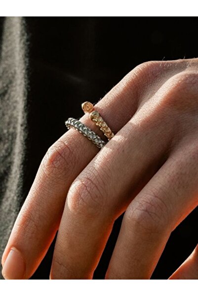 Atolyewolf Gümüş Kaplama Örgü Yüzük