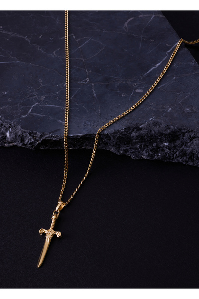 Atolyewolf Altın Kaplama Kılıç Kolye