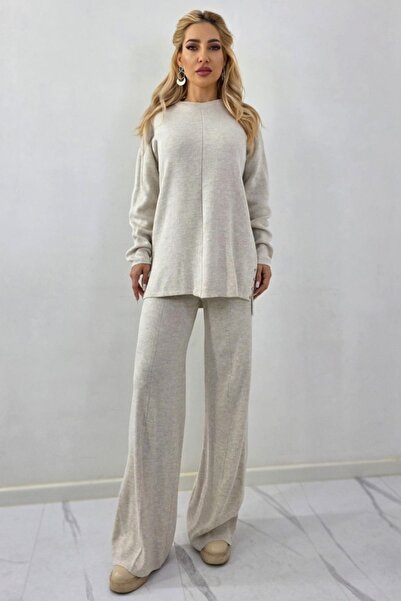 FashionForYou Centered striped suit, ELETRA, pants with pockets and long blou...