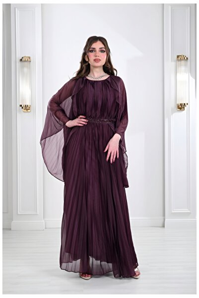 berlanty فستان سهر ناعم بتكسير وتطريز في الخصر