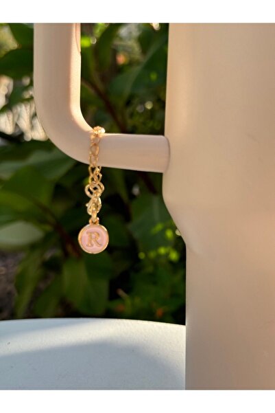 YuccaCo Accessorize Your Life Pink Thermos Compatible Accessory with Letter R/Letter R Thermos Charm/Letter Thermos Ornament