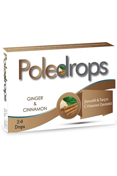 DenizPharma PoleDrops Ginger Cinnamon - Zencefil Tarçın C Vitamini Destekli 24 Drops Pastil