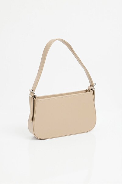 Modamorfo 010172 Flat Baguette Shoulder Bag - Beige