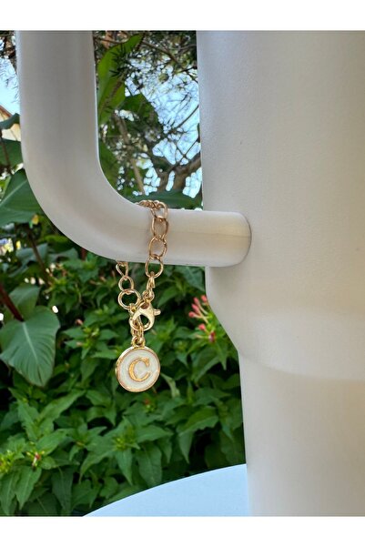 YuccaCo Accessorize Your Life White Thermos Compatible Accessory with Letter C/Letter C Thermos Charm/Letter Thermos Ornament