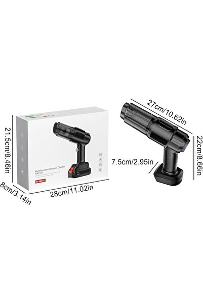 SokShop handheld vacuum with battery, 150W, 18.5V 1.3Ah, 7 accessories, black