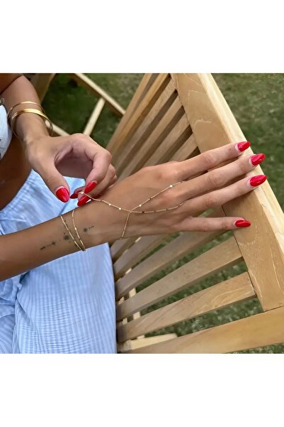 Xui Trend Marka Model Ezme Pul Detaylı Gold Renk Bileklik