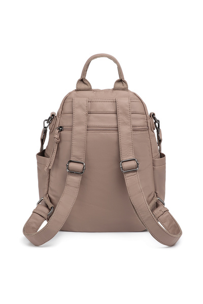 Hüvendo Barcelona Medium Size Multi-Pocket Shoulder Strap Sports and Casual Women's Backpack Light Mink