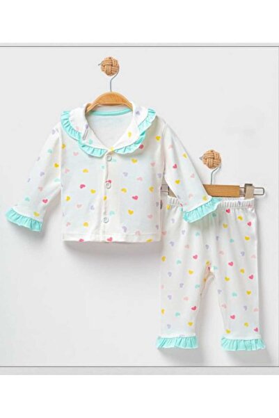 Bebelove Girl's Combed Cotton Pajamas with Buttons – Soft Fabric, Ruffled Pattern Transitional Sets