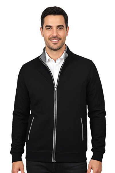 Raymons سترة رياضية للرجال بياقة حكم وسحاب، مقاس عادي BGL-ST04948