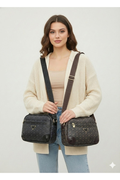 Newish Polo Kadın Trend Desenli Suni Deri Omuz Çantası (Özel Gün, Seyahat, Ok...