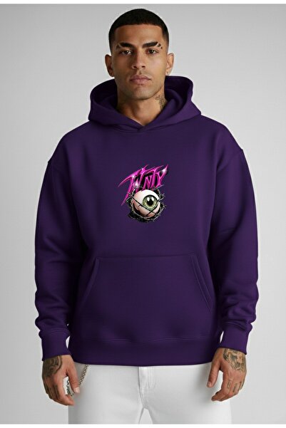 LORVEX Hanorac Premium Oversize 100% bumbac cu glugă imprimat WNTY