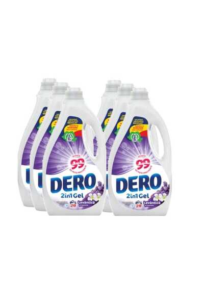 Dero Set 6 x Detergent lichid 2in1 Levantica & Iasomie, 1 l, 120 spalari