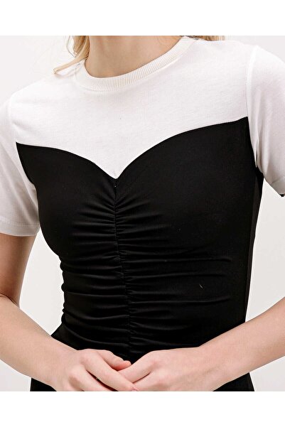 Modamorfo 2472 Μίνι Φόρεμα Μαζευμένο - Μαύρο