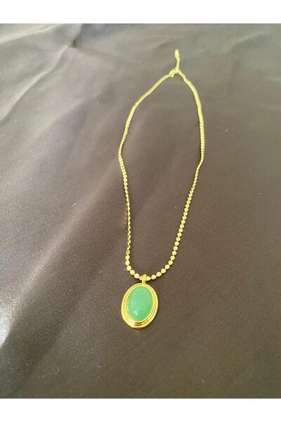 stainles steel YEŞİL TAŞLI KOLYE