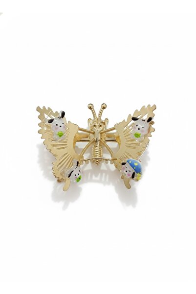 🦋 Sevimli Mini Figürlü Altın Kelebek Mandal Toka
