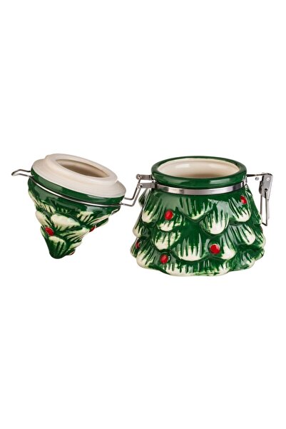 Tessari Ceramic Christmas Tree Storage Jar 350 ml