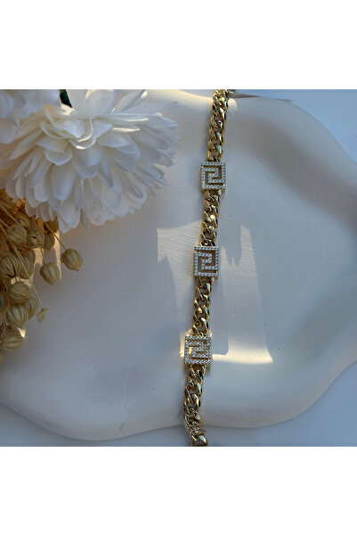 Generic Brand Stone Maze Detailed Chain Bracelet (17+2 cm)