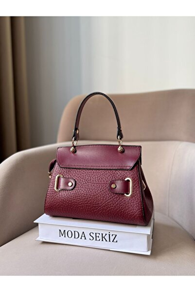 Moda Sekiz Women's Premium Quality Lock Detail Accessory Crossbody Hand and Shoulder Bag