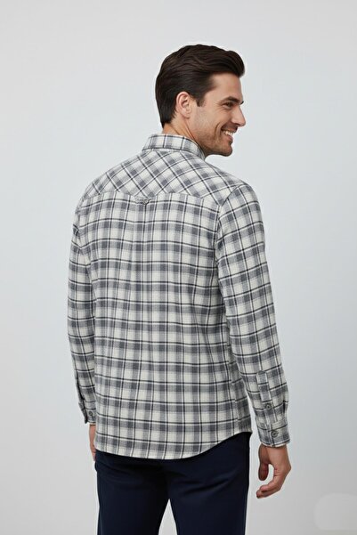 hodbehod Ανδρικό χειμερινό κλασικό πουκάμισο με μία τσέπη BGL-ST04990