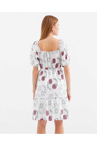 Modamorfo 2508 Μίνι φόρεμα με σχέδια - εκρού