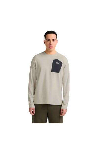 Jack Wolfskin Prelight Trail Crew Men's Beige T-Shirt Men's T-Shirt A65168