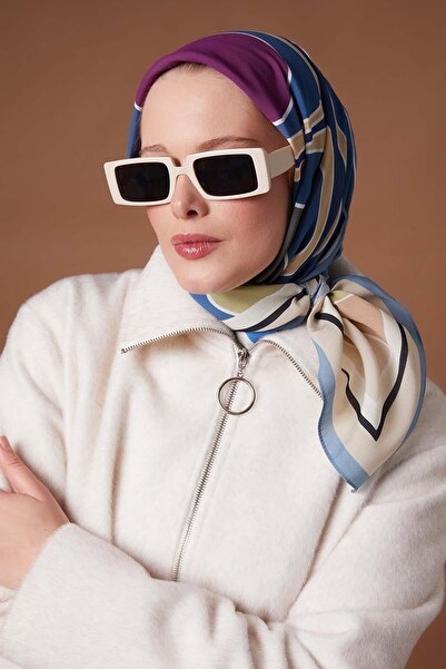 Levidor Μπλε κασκόλ με σχέδιο καμουφλάζ Aura