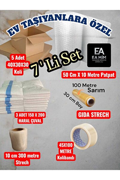 EA MİM TASARIM DİZAYN AMBALAJ Ev Taşıyanlara Özel 7’li Paket – Pratik ve Güvenli Taşınma İçin İdeal Set