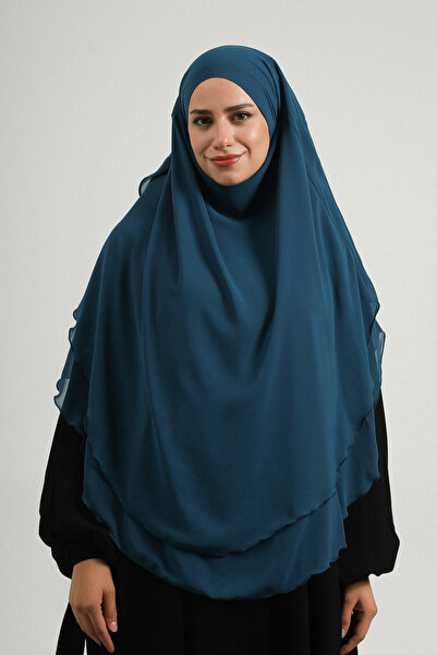 MARQUANT PEÇELİ OVAL GÖLGELİ TESETTÜR SUFLE HİJAB