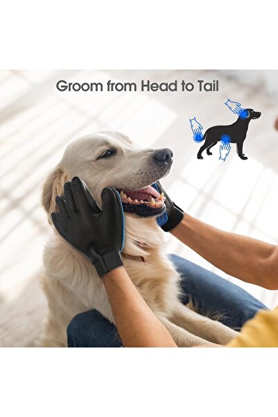 DELOMO Pet Grooming Glove - Gentle Deshedding Brush - 1 Pair