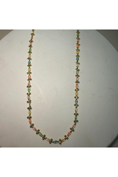 Generic Brand Colorful Gold Ball Detailed Chain Necklace (54+5 cm)