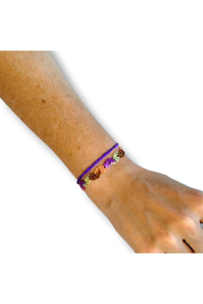 STE El Yapımı Özel Tasarım Üçlü Bileklik Seti - Dantel Örgü