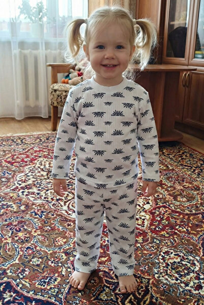 BUUFUU Children's Suit Cotton Long Sleeve Sun Patterned 1-3 Years Old