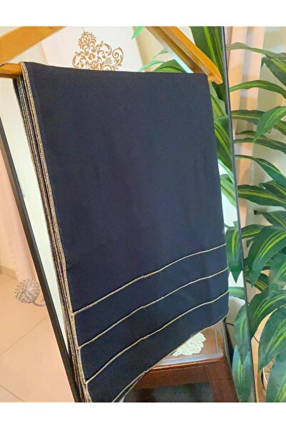 Veil Designer Black hijab with Japanese fabric and gold thread embroidery. Size: 60 * 19