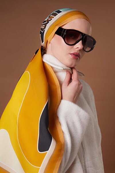 Levidor Mustard Camouflage Pattern Aura Scarf