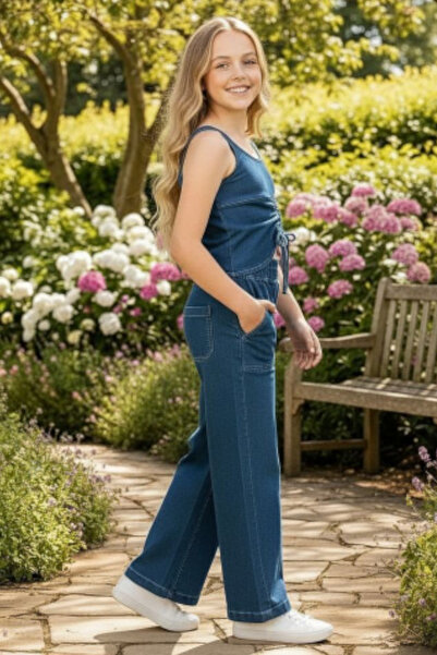 ELAFOR material elastic Pantaloni largi din denim + Set pentru fete cu bustieră