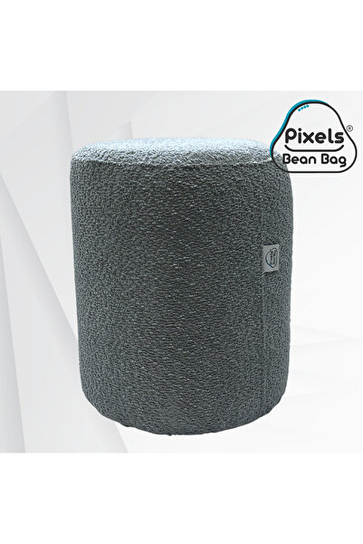 PixelsBeanBag Large round ottoman in boucle fabric from Pixel Bean Bag, for living room and bedroom