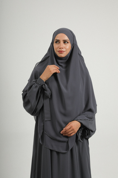 MARQUANT PEÇELİ OVAL GÖLGELİ TESETTÜR SUFLE HİJAB