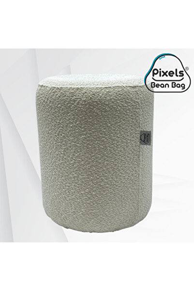 PixelsFurniture Large round ottoman in boucle fabric from Pixel Bean Bag, for living room and bedroom