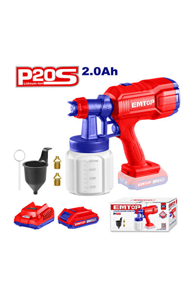 EMTOP Battery-powered paint sprayer 2.0Ah, 800ml, 800 ml/min