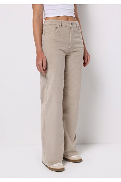 Colin's Pantaloni de damă cu talie înaltă și picioare largi Berry Fit, bej