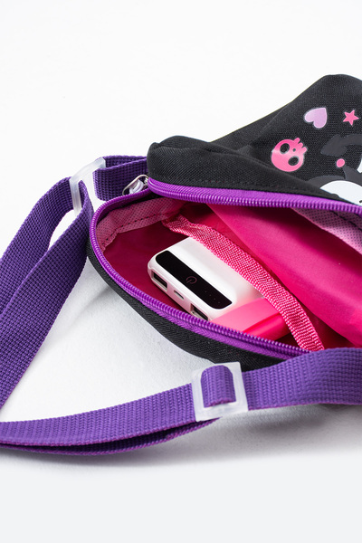 Sona Park Kuromi Children's Shoulder Bag – 3 Compartments – Waterproof Fabric (21×16×6 cm)