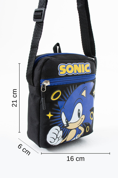 Sona Park Sonic the Hedgehog Children's Shoulder Bag – 3 Compartments – Waterproof Fabric (21×16×6 cm)