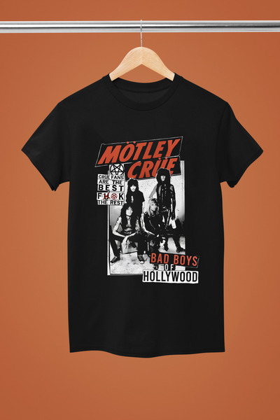 MAGORS MÖTLEY CRUE, BUMBAC IMPRIMAT, Mâneci scurte, CORTĂ REGULARĂ ROCK tricou