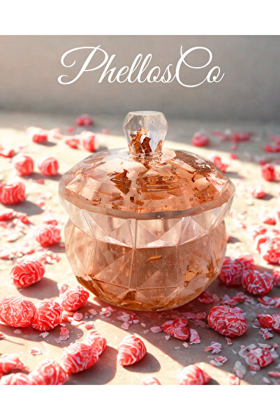 Phellos Resin Decorative Box with Gold Detailing |   Jewelry, Candle, Candy, Buckle and Button Storage Box,