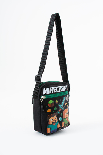 Sona Park Mine Alex Steve Children's Shoulder Bag – 3 Compartments – Waterproof Fabric (21×16×6 cm)