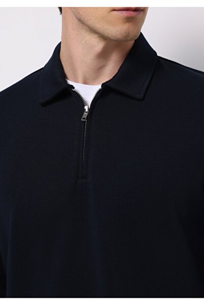 Colin's Comfort Fit Polo Neck Plain Men's Navy Blue Long Sleeve T-Shirt