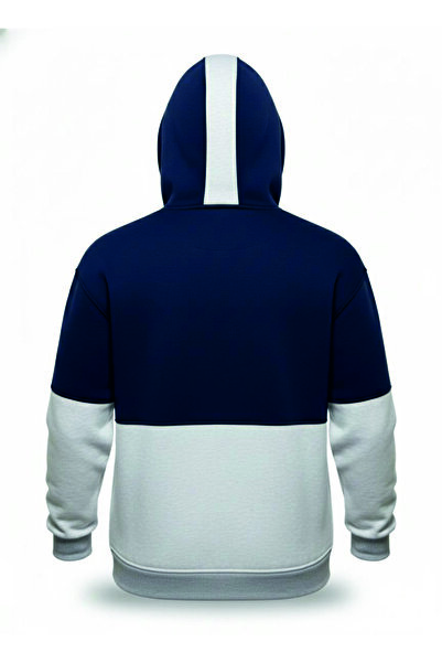 HOFFNUNG 3Iplik Daily Hooded Top and Sweatpants Set Solid Color Removable Hooded Sweatshirt Full Zip